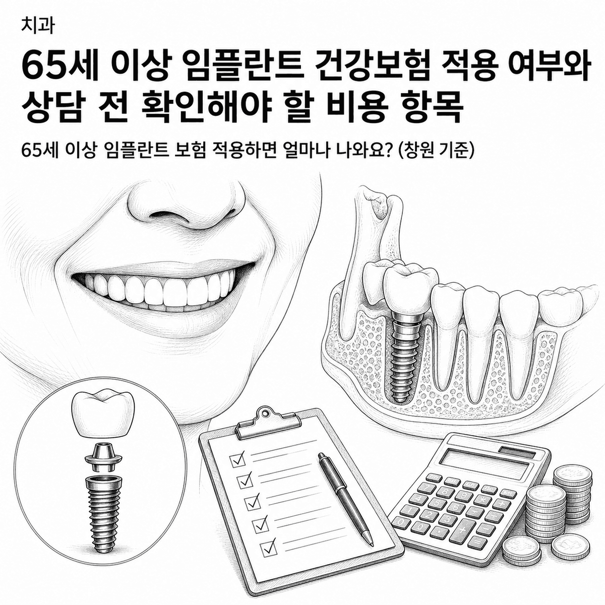 경남 치과 65세 이상 임플란트 건강보험 적용 여부와 상담 전 확인해야 할 비용 항목 핵심 정보 이미지