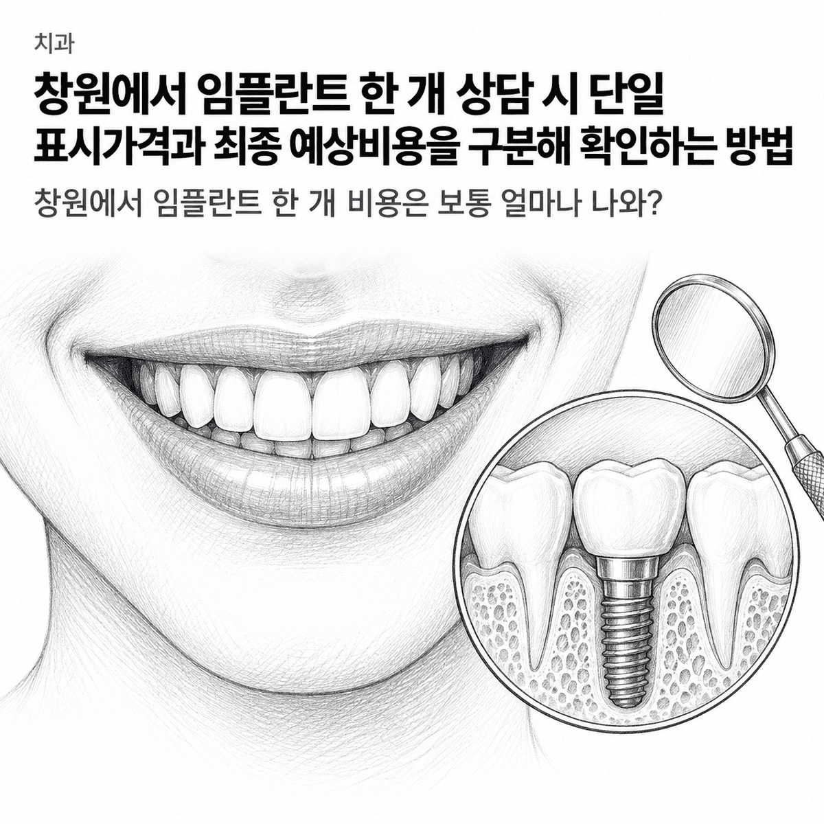 치과 창원에서 임플란트 한 개 상담 시 단일 표시가격과 최종 예상비용을 구분해 확인하는 방법 핵심 정보 이미지