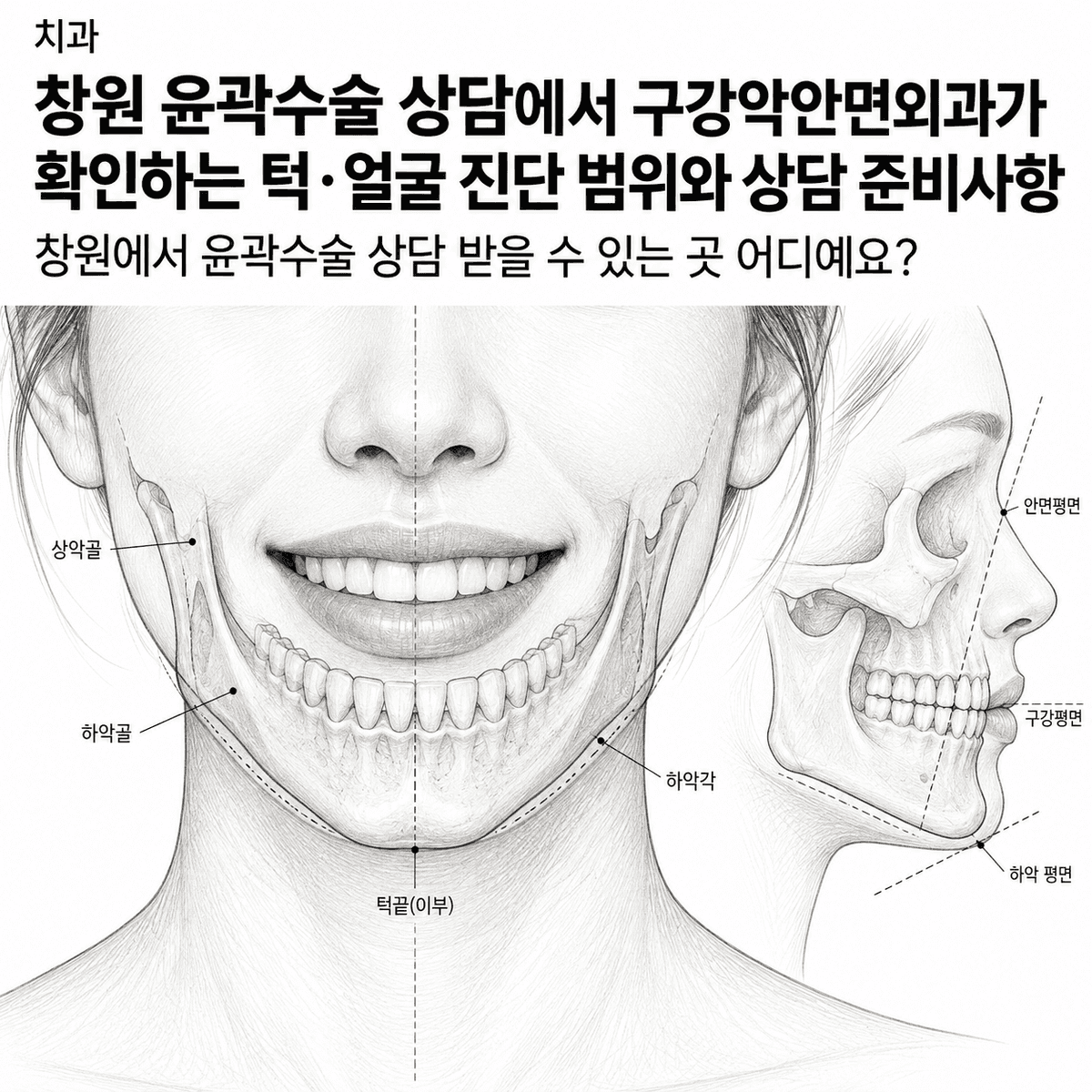 치과 창원 윤곽수술 상담에서 구강악안면외과가 확인하는 턱·얼굴 진단 범위와 상담 준비사항 핵심 정보 이미지